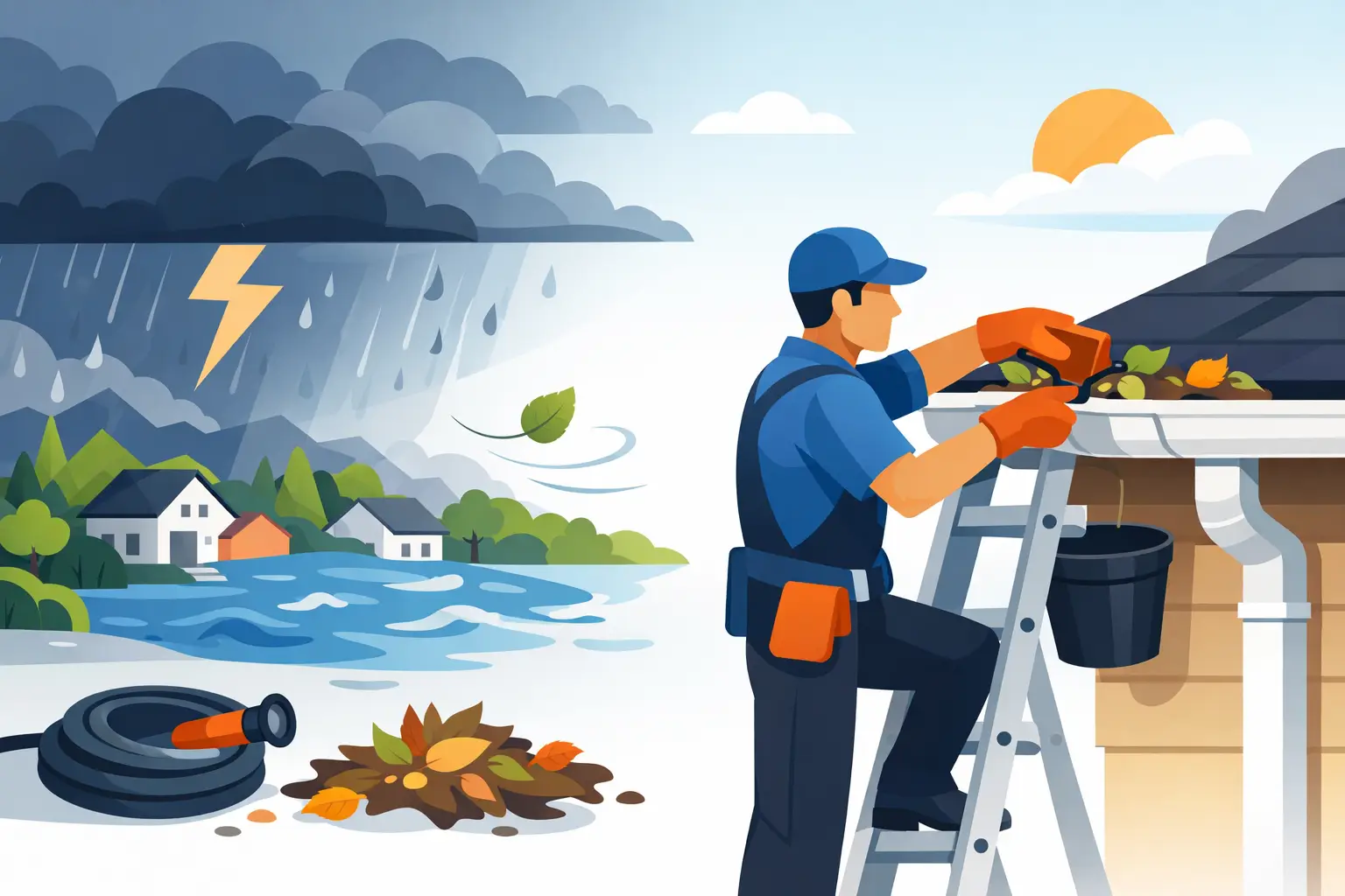 Gutter Clearing for Storm Season Readiness